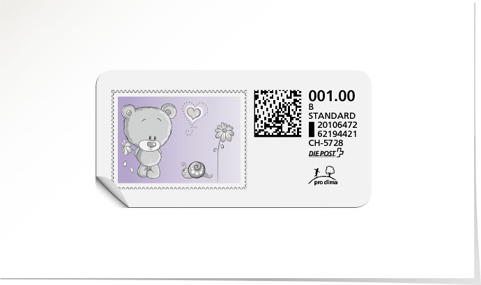 B-Post-Briefmarke 555C/5 lavendel