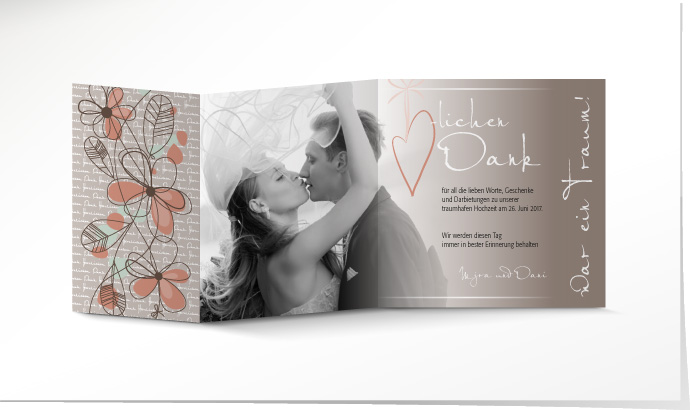 Dankeskarte Hochzeit 557A Dankeskarte Hochzeit