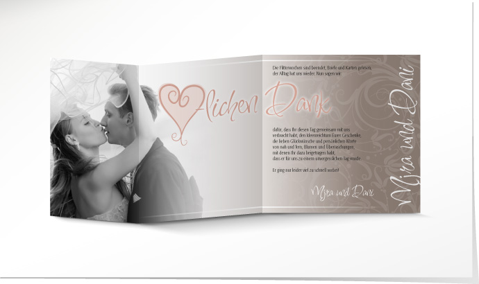 Dankeskarte Hochzeit 557B Dankeskarte Hochzeit