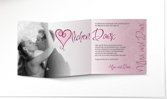 Dankeskarte Hochzeit 557B Dankeskarte Hochzeit