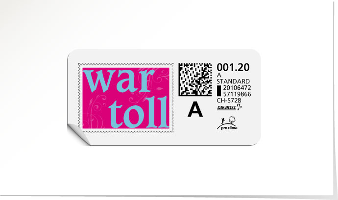 A-Post-Briefmarke 590/5 «War toll» – cosmo pink
