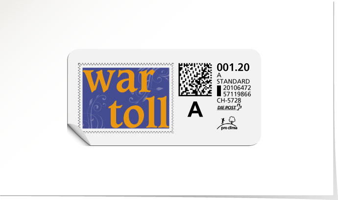 A-Post-Briefmarke 590/5 «War toll» – infra violet