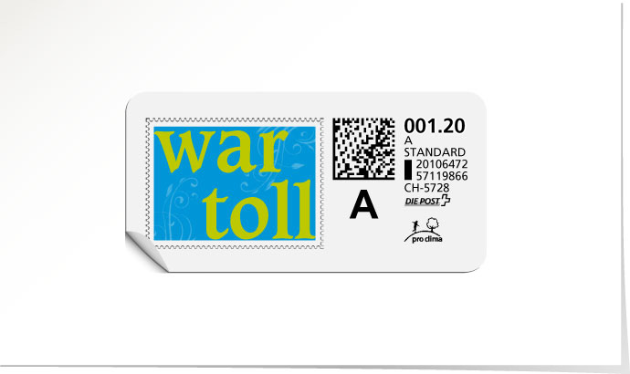 A-Post-Briefmarke 590/5 «War toll» – lime tonic
