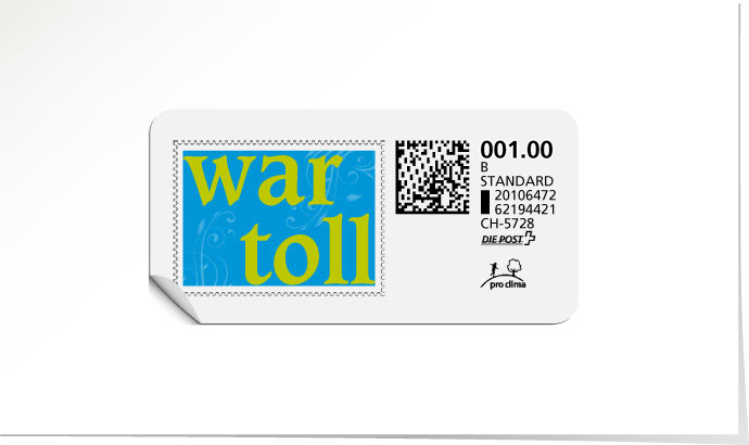 B-Post-Briefmarke 590/5 «War toll» – lime tonic