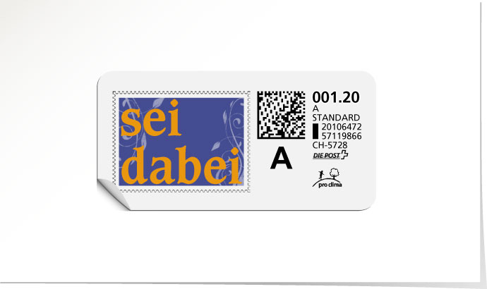 A-Post-Briefmarke 590/5 «Sei dabei» – infra violet