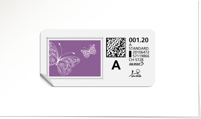 A-Post-Briefmarke 593/5 violet