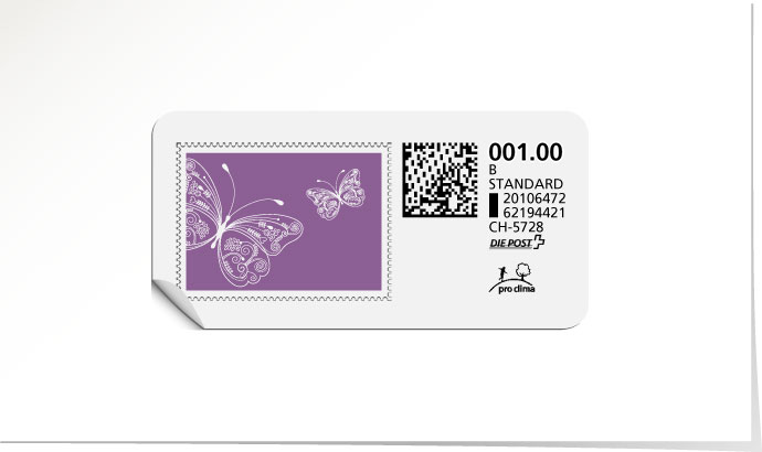 B-Post-Briefmarke 593/5 violet
