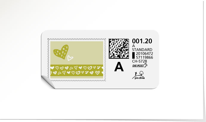 A-Post-Briefmarke 599/5 lime