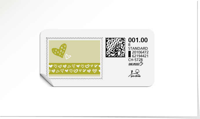 B-Post-Briefmarke 599/5 lime