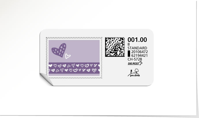 B-Post-Briefmarke 599/5 violet