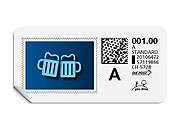 A-Post-Briefmarke 601/5 (Bierglas)