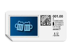 B-Post-Briefmarke 601/5 (Bierglas)