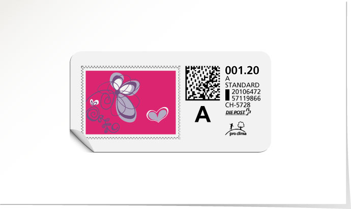 A-Post-Briefmarke 629 cosmo pink