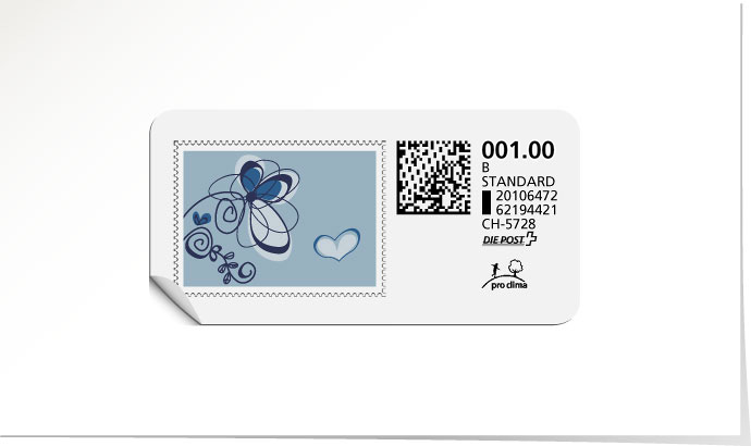 B-Post-Briefmarke 629 hellblau