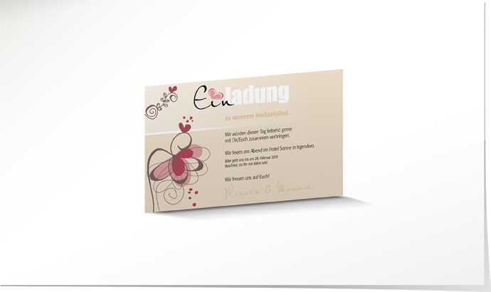 Einlagekarte 629 Einlagekarte Hochzeit
