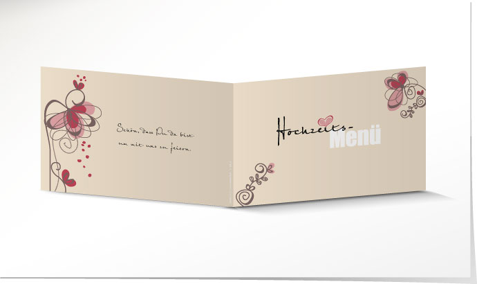 Menükarte Hochzeit 629 Menükarte Hochzeit