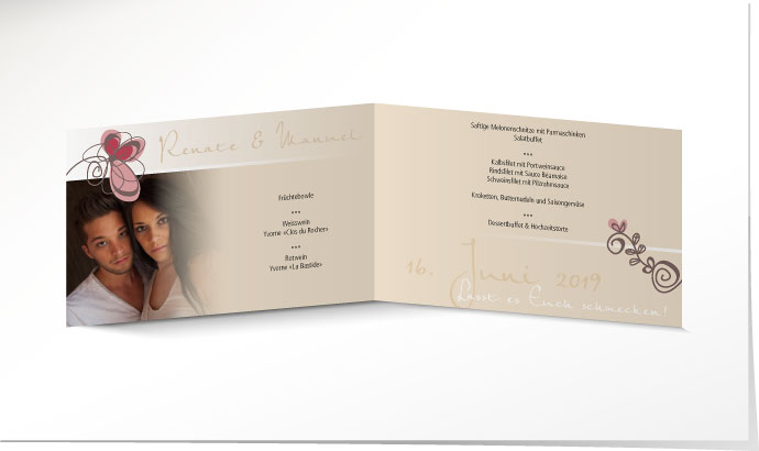 Menükarte Hochzeit 629 Menükarte Hochzeit