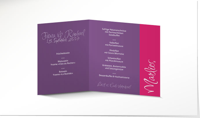 Menükarte Hochzeit 632 Menükarte Hochzeit