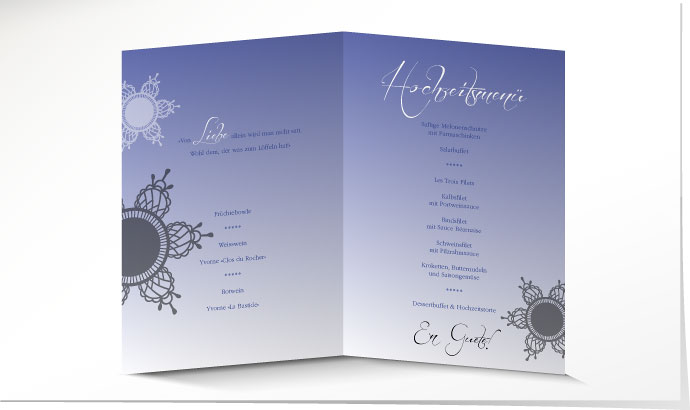 Menükarte Hochzeit 633 Menükarte Hochzeit