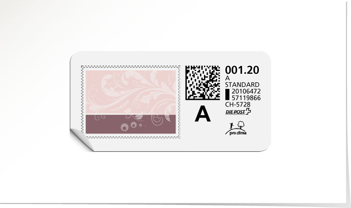 A-Post-Briefmarke 635 rosa
