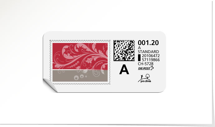 A-Post-Briefmarke 635 ultra red
