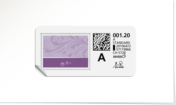 A-Post-Briefmarke 635 violet