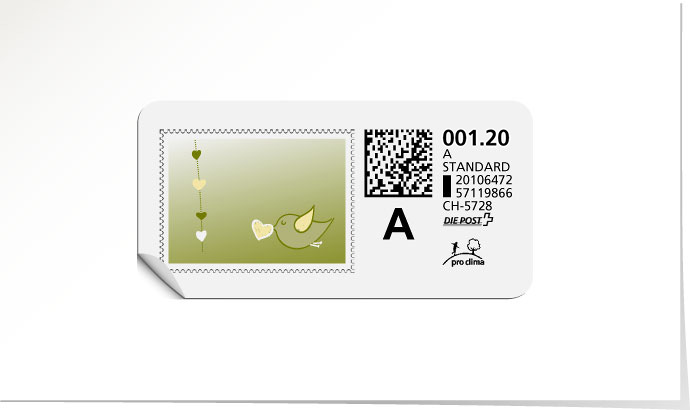 A-Post-Briefmarke 637 lime