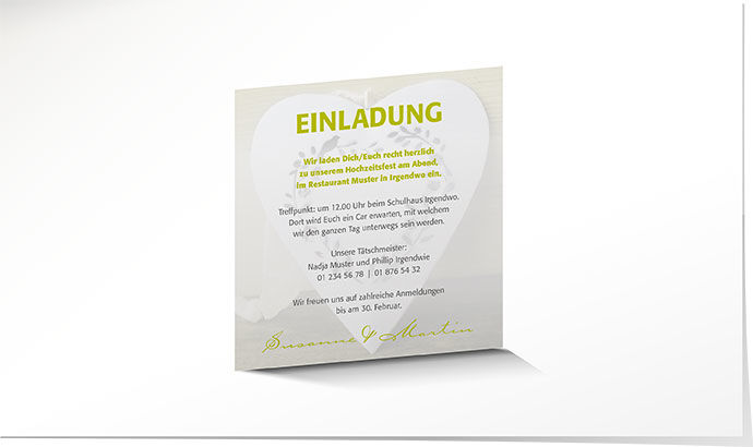 Einlagekarte 640 Einlagekarte Hochzeit
