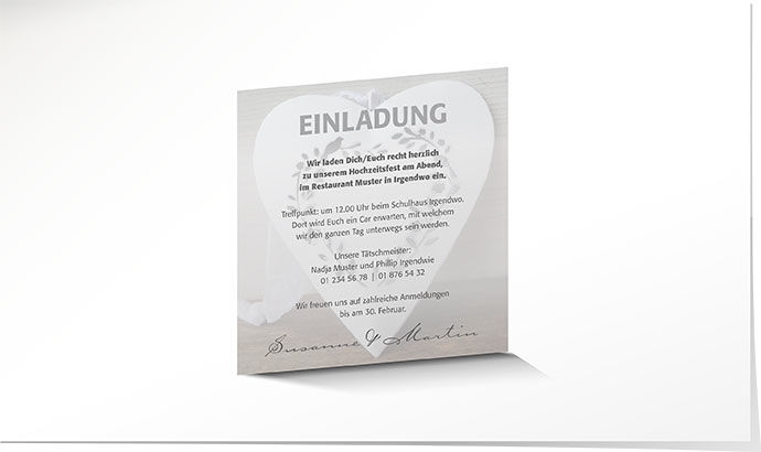 Einlagekarte 640 Einlagekarte Hochzeit