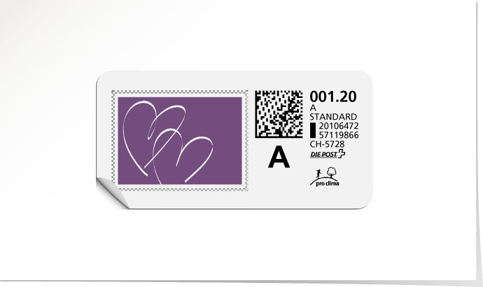 A-Post-Briefmarke 641 violet