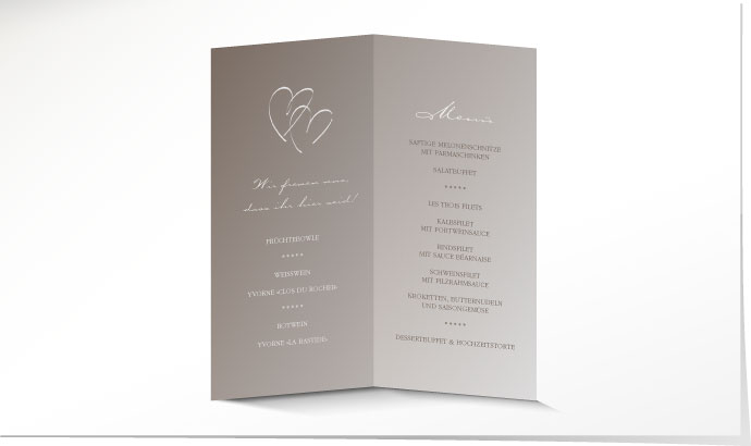 Menükarte Hochzeit 641 Menükarte Hochzeit