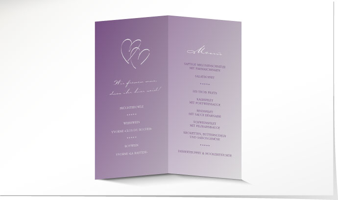 Menükarte Hochzeit 641 Menükarte Hochzeit