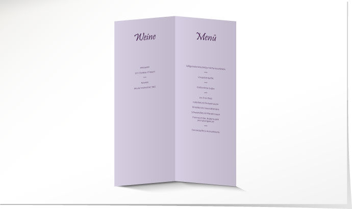 Menükarte Hochzeit 642 Menükarte Hochzeit