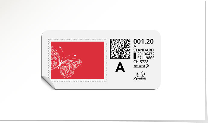 A-Post-Briefmarke 643 rot
