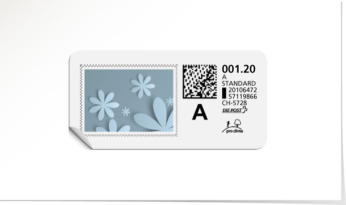 A-Post-Briefmarke 645 stahlblau