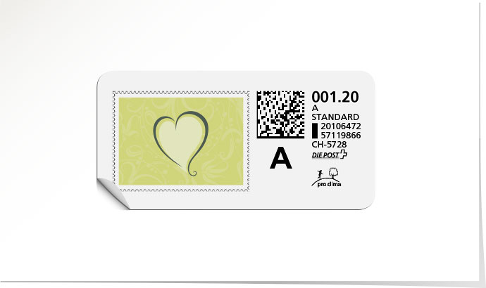 A-Post-Briefmarke 650 olivegrün