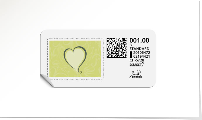 B-Post-Briefmarke 650 olivegrün