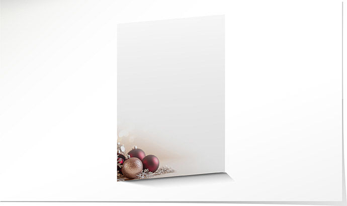 Briefpapier Weihnachten 665 Weihnachtskugeln bordeaux