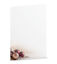 Briefpapier Weihnachten 665 Weihnachtskugeln bordeaux