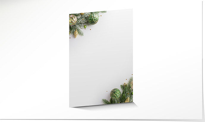 Briefpapier Weihnachten 667 Weihnachtskugeln Arabicgreen