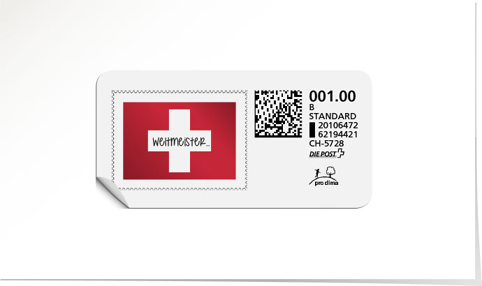 B-Post-Briefmarke 673 tiefrot