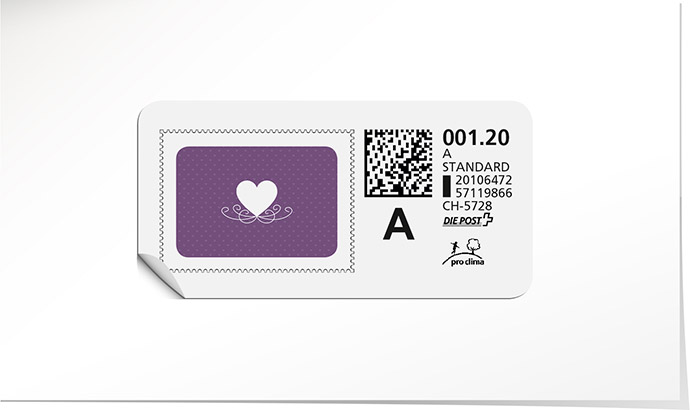 A-Post-Briefmarke 674 violet