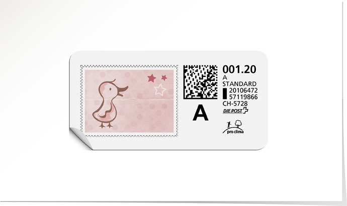 A-Post-Briefmarke 706 rosa