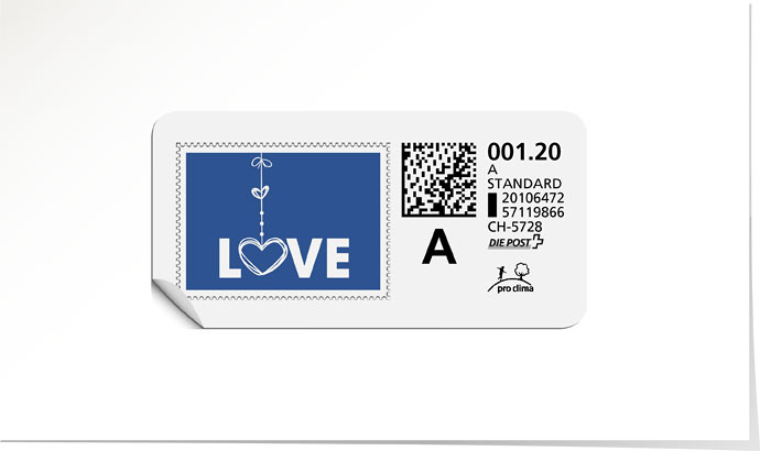 A-Post-Briefmarke 707 saphirblau