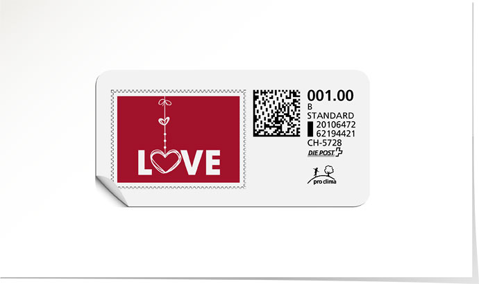 B-Post-Briefmarke 707 kardinalrot