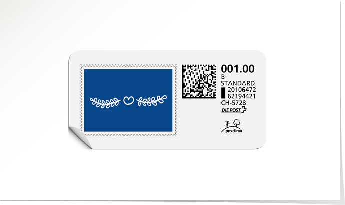 B-Post-Briefmarke 708 marineblau