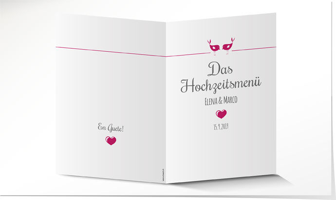 Menükarte Hochzeit 710 Menükarte Hochzeit