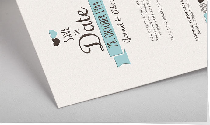 Save the Date Karte Letterpress 711 Save the Date Karte Letterpress