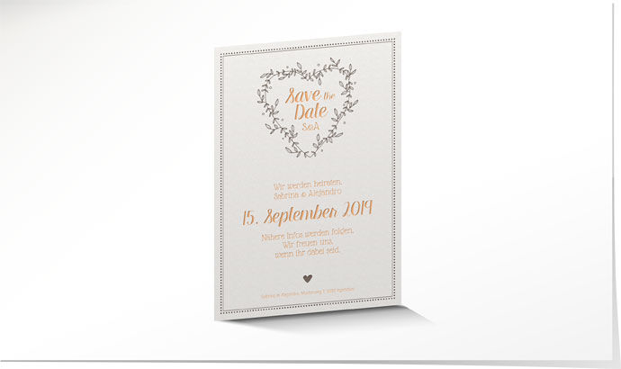 Save the Date Karte Letterpress 712 Save the Date Karte Letterpress