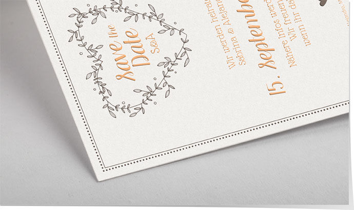 Save the Date Karte Letterpress 712 Save the Date Karte Letterpress